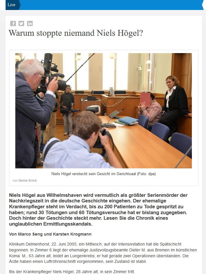 Screenshot des nominierten Textes von Karsten Krogmann und Marco Seng von der Nordwest-Zeitung-Website