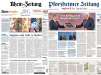 Titelseiten der „Rhein-Zeitung“ und „Pforzheimer Zeitung“