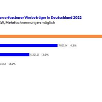 Netto-Werbeeinnahmen erfassbarer Werbeträger in Deutschland 2022