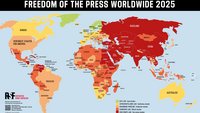 Weltkarte der Pressefreiheit 2025