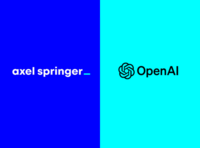 Die Logos von Axel Springer SE und Open AI