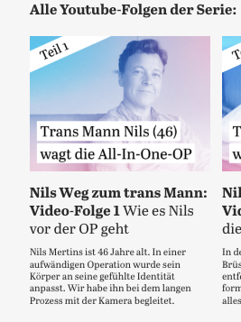 Screenshots der Tagesspiegel-YouTube-Serie "Der lange Weg von Nadine zu Nils"