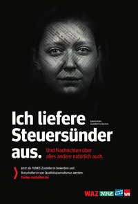 Motiv der Funke-Kampagne 'Ich liefere Steuersünder aus!'