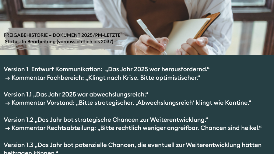 Satirischer Ablauf Abstimmung Pressemitteilung