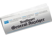 Eine Zeitungsrolle des Reutlinger General-Anzeigers