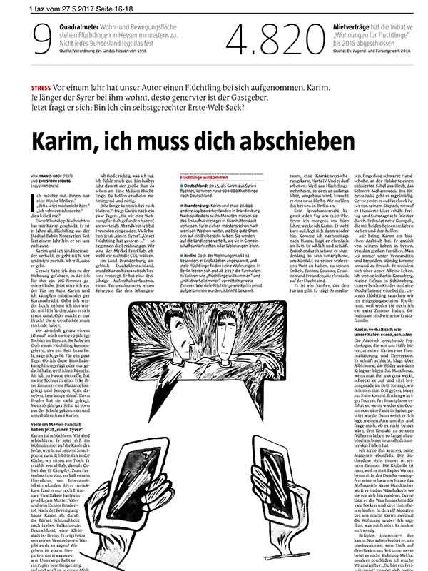 Screenshot des nominierten Textes von Hannes Koch von der TAZ-Website