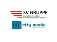 Logo von SV Gruppe und cm city Media GmbH.