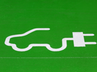 Ein Symbol für ein E-Auto-Parkplatz