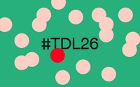 Key Visual zum Tag des Lokaljournalismus; grüne Fläche mit beigen Punten, einem roten Punkt und dem Hashtag #tdl26