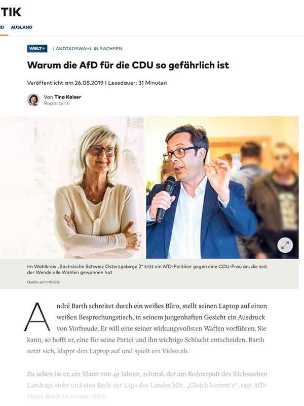 Screenshot des nominierten Textes von Tina Kaiser von der Welt-Website