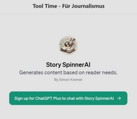 Screenshot der Story Spinner AI