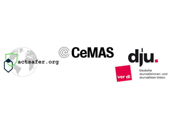 Logos der Vereine actsafer, CeMas und dju in verdi.