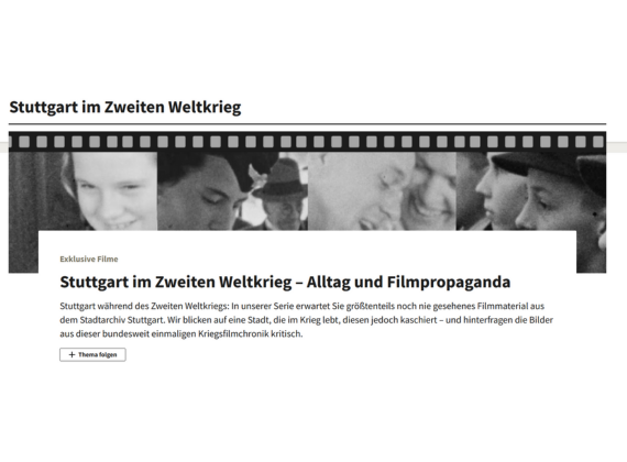 Screenshot der Projektwebsite "Stuttgart im Zweiten Weltkrieg"