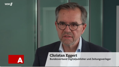 Screenshot Christian Eggert im WDR-Fernsehinterview