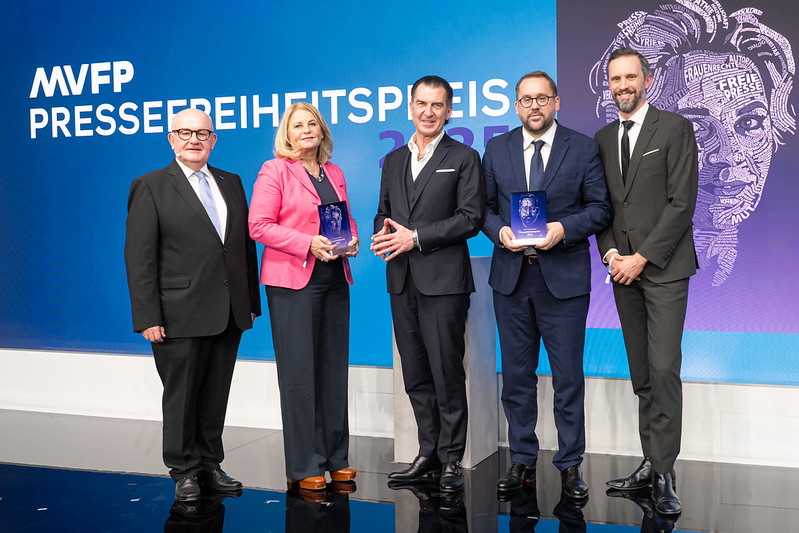 Gruppenfoto Preisträger Pressefreiheitspreis 2025