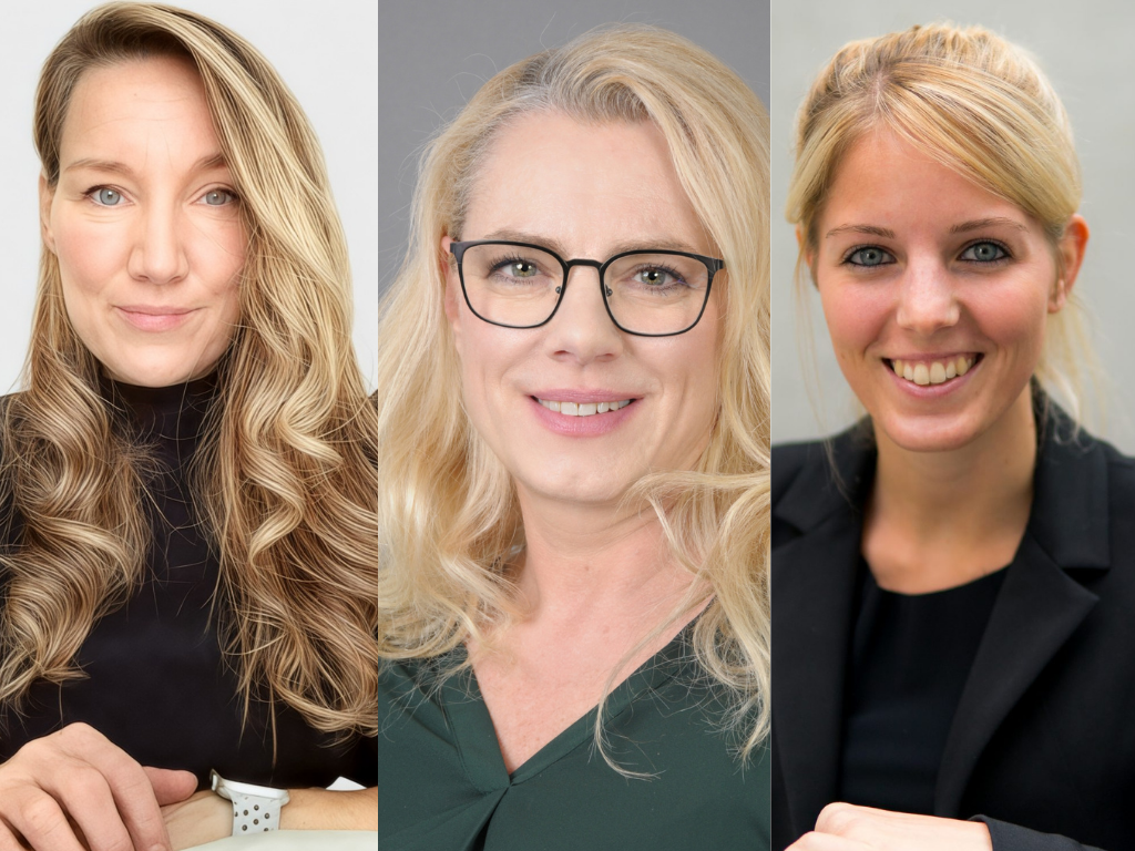 Portrait Collage: Sandra Melcher, Anne Kerkin und Katharina Schäfer