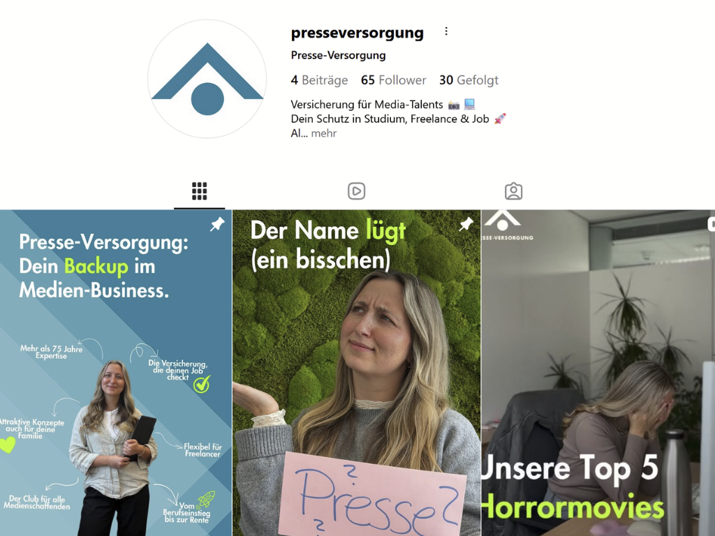 Screenshot Insta Presseversorgung