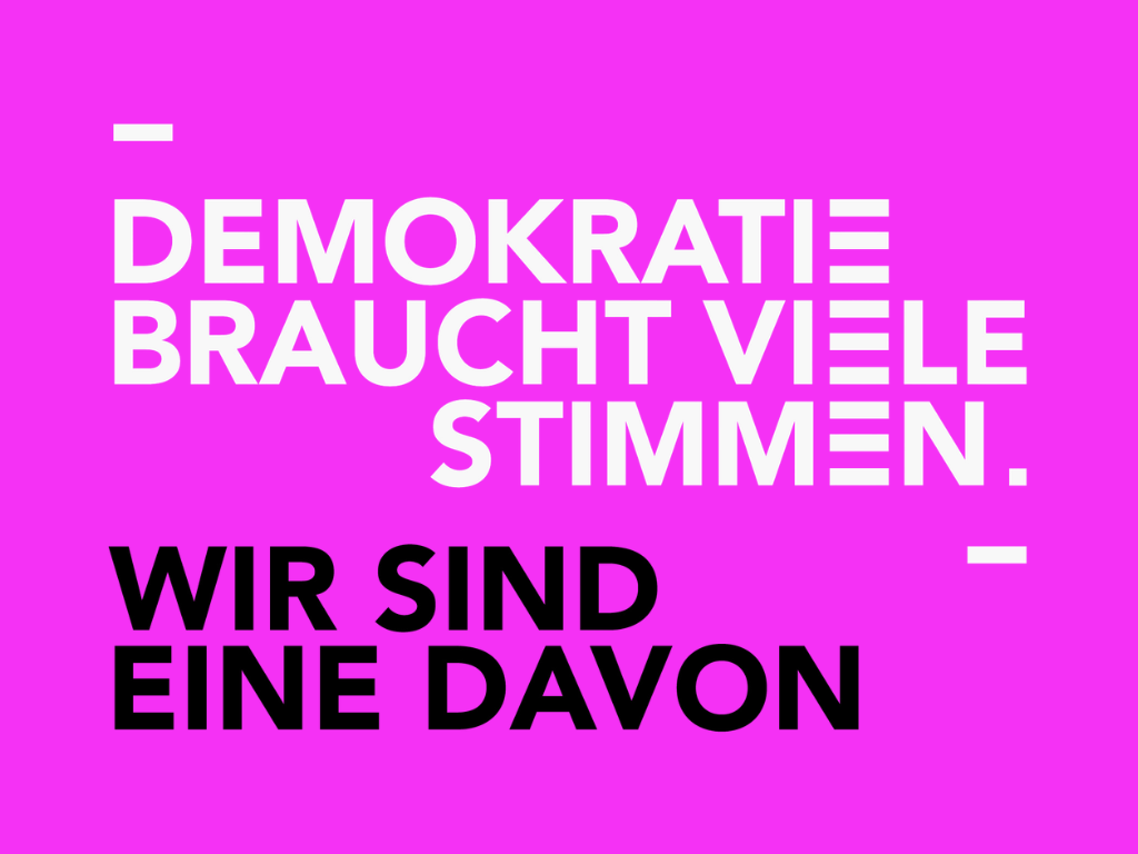 Logo Demokratie braucht viele Stimmen