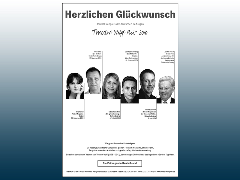 Anzeigen-Grafik der TWP-Preisträger 2010