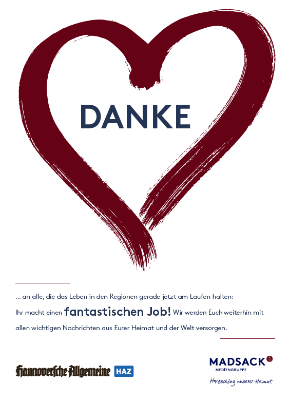Madsack Danke-Anzeige